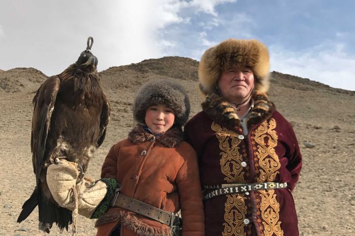 Mongolian eagle hunting